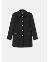 Versace - A-Line Felted-Wool Coat - Lyst