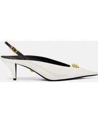 Versace - La Medusa Leather Slingbacks 55 Mm - Lyst