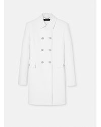 Versace - Crêpe Double-breasted A-line Coat - Lyst