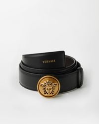 Versace - Leather Belt 3.5 Cm - Lyst