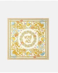 Versace - Underwater Barocco Großes Seidenfoulard 90 Cm - Lyst