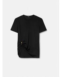 Versace - T-Shirt Drapé Safety Pin - Lyst