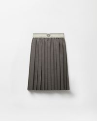 Versace - Pleated Wool-Mohair Midi Skirt - Lyst