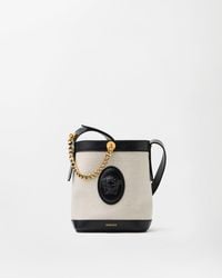 Versace - Pivot Mini Canvas Bucket Bag - Lyst