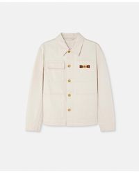 Versace - Denim Jacket With Logo Patch - Lyst