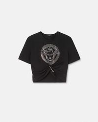 Versace - Crystal Medusa Crop T-shirt - Lyst