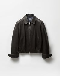 Versace - Chaqueta Bomber De Piel - Lyst