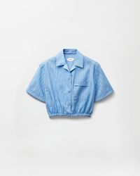 Versace - Jacquard Cotton-Silk Crop Shirt - Lyst