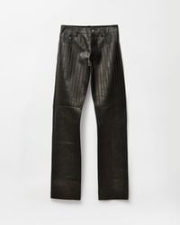 Versace - Embossed Leather Pants - Lyst