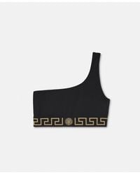 Versace - Jacquard One-Shoulder Bikini Top - Lyst