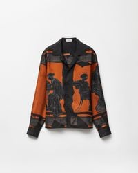 Versace - Printed Silk Twill Regular Shirt - Lyst
