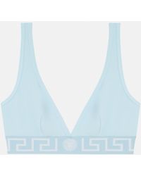 Versace - Bralette Triangular De Punto De Algodón - Lyst