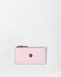 Versace - Emblème Leather Zip Card Holder - Lyst