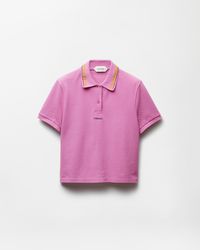 Versace - Embroidered-Logo Cotton Piqué Polo - Lyst