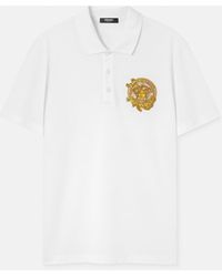 Versace - Embroidered Cotton Piqué Polo - Lyst