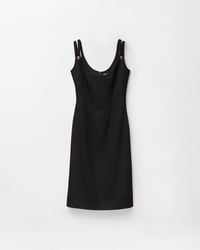 Versace - Wool Grain De Poudre Midi Dress - Lyst
