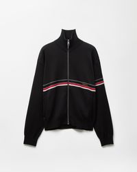 Versace - Embroidered-Logo Cotton Knit Zip Cardigan - Lyst