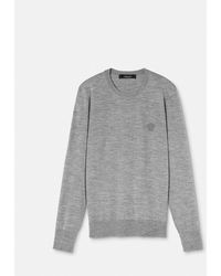 Versace - Embroidered Wool-blend Sweater - Lyst