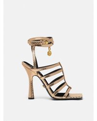 Versace - Lycia Snake-effect Cage Sandals 110 Mm - Lyst