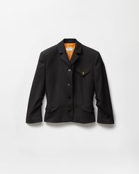 Versace - Draped Grain De Poudre Wool Jacket - Lyst