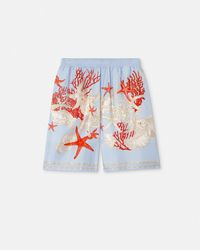 Versace - Barocco Sea Silk Shorts - Lyst