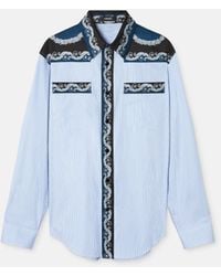 Versace - Printed Striped Cotton-Poplin Shirt - Lyst