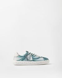 Versace - Greca Printed Canvas Sneakers - Lyst