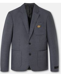 Versace - Micro-Checked Wool Blazer - Lyst