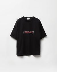 Versace - Embroidered-Logo Cotton-Jersey Regular T-Shirt - Lyst