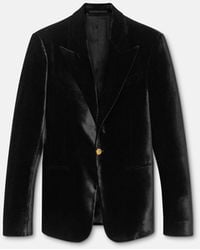 Versace - Velvet Single-Breasted Blazer - Lyst