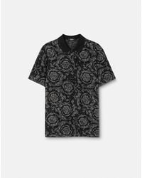 Versace - Polo De Piqué De Algodón Jacquard - Lyst
