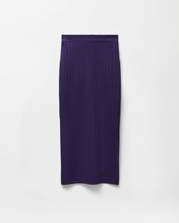 Versace - Stretch Viscose Mesh Ribbed Knit Midi Skirt - Lyst