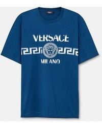 Versace - Printed Cotton-Jersey Regular T-Shirt - Lyst