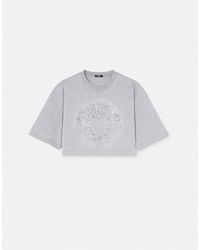 Versace - Crystal Medusa Crop Boxy T-shirt - Lyst
