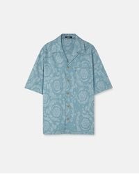 Versace - Chemise En Chambray Denim Barocco - Lyst