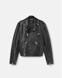 Versace - Veste De Moto En Cuir - Lyst