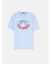 Versace - Embroidered University Coral T-shirt - Lyst
