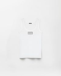 Versace - Ribbed Sleeveless Top - Lyst