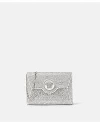 Versace - La Medusa Embellished Satin Clutch - Lyst