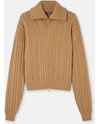 Versace - Embroidered Wool Knit Zip Sweater - Lyst