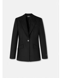 Versace - Blazer À Boutonnage Droit En Laine Dv - Lyst