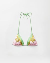 Versace - Printed Bikini Top - Lyst