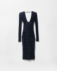 Versace - Draped Silk Crêpe Jersey Midi Dress - Lyst