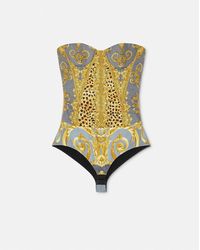 Versace - Bodi Sin Tirantes Duvet Stripes - Lyst