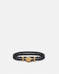 Versace - Medusa Braided Leather Bracelet - Lyst