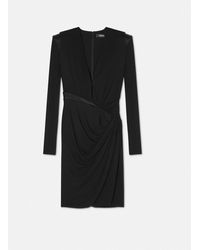 Versace - Minikleid Aus Crêpe Mit Tiefem V-Ausschnitt - Lyst