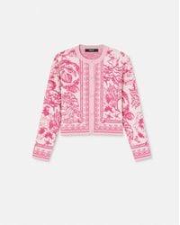 Versace - Underwater Barocco Knit Cardigan - Lyst