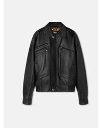 Versace - Plongé Leather Blouson Jacket - Lyst