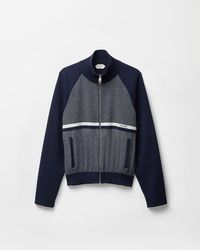 Versace - Embroidered Jacquard Cotton Knit Zip Sweater - Lyst