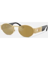 Versace - Medusa Deco Oval Sunglasses - Lyst